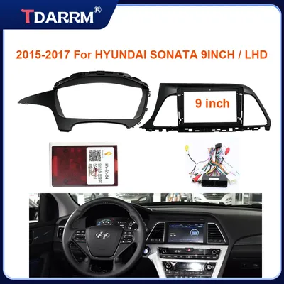 Car Radio Fascia for Hyundai Sonata 9 2015 2016 2017 2018 DVD Stereo Dash Trim Kit Frame Panel