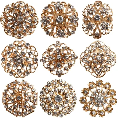 Plated Crystal Safety Pins Badge Brooch Pins For Women Wedding Bridal Shirt Denim Jacket lapel