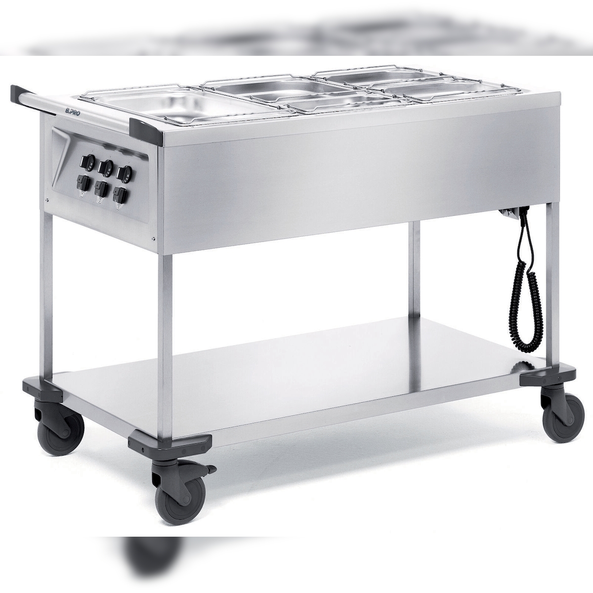 B.PRO SAW 3, Speisenausgabewagen aus rostfreiem Edelstahl 3 Einzelbecken mit Temperaturregler, fahrbar Image