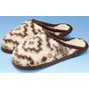 Pantoffel, Damen, Gr. 42/43, braun (braun, gemustert), Schuhe Plüsch Hausschuh Pantoffeln