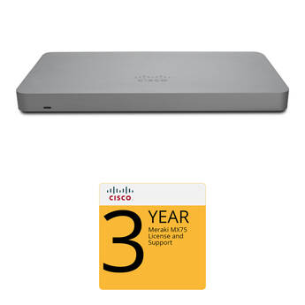 Cisco Meraki MX75 Router/Security Appliance with 3-Year Advanced Security License MX75-HW