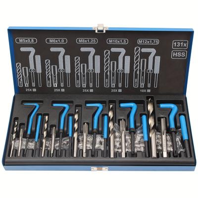 TEMU 131pcs Thread Repair Thread Repair Set Inserts Sleeves, With M5 M6 M8 M10 M12 Image