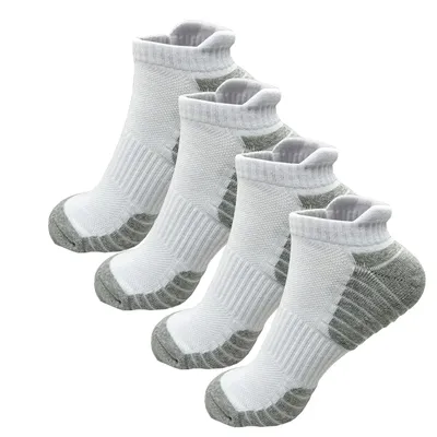 2/4 Pairs Cushioned Cotton Ankle Socks for Men Athletic Running Socks Low Cut Casual Sports Sock Tab Short Socks for Men Women