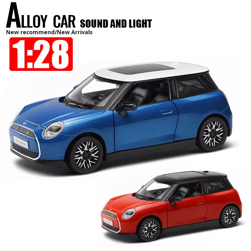 1:28 BMW Mini Cooper Legierung Maßstab Auto Modell Diecast Metall Miniatur Auto Sound & Licht Klassische Auto Sammlung Kind Spielzeug auto Fahrzeug Image