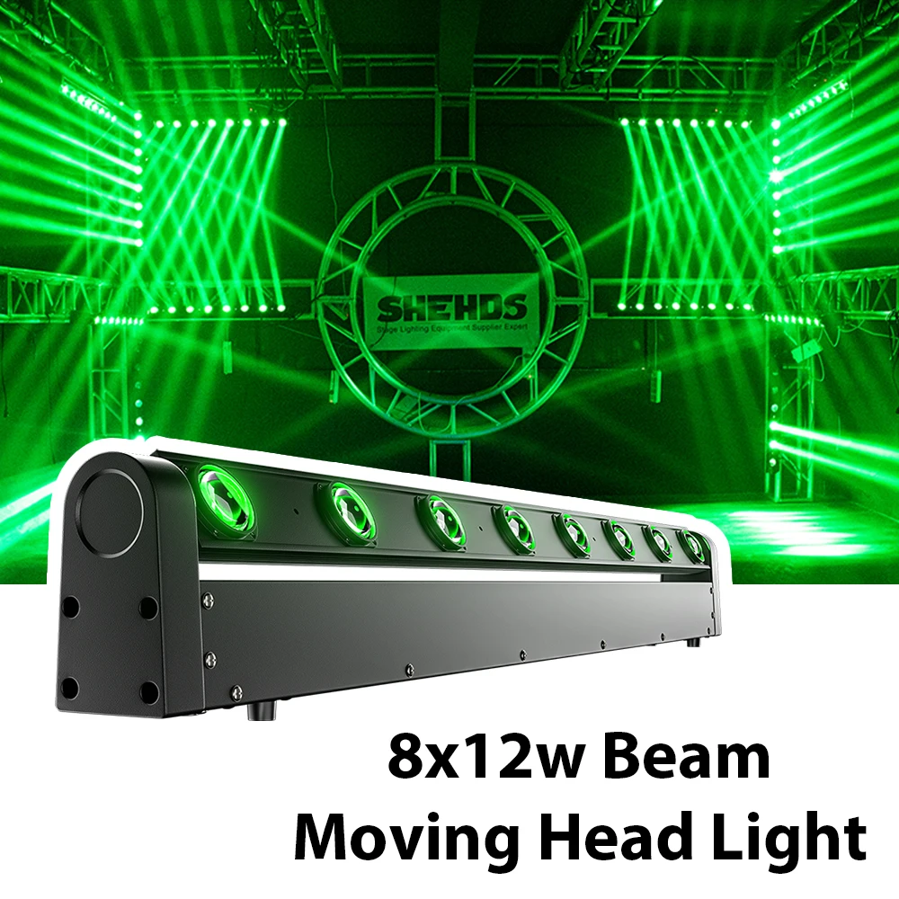 SHEHDS 8x12w Strahl Moving Head RGBW 4in1 Bar Licht Für DJ Disco Hochzeit Party Bühne licht Wirkung Professionelle DMX 512 Bühne Licht Image