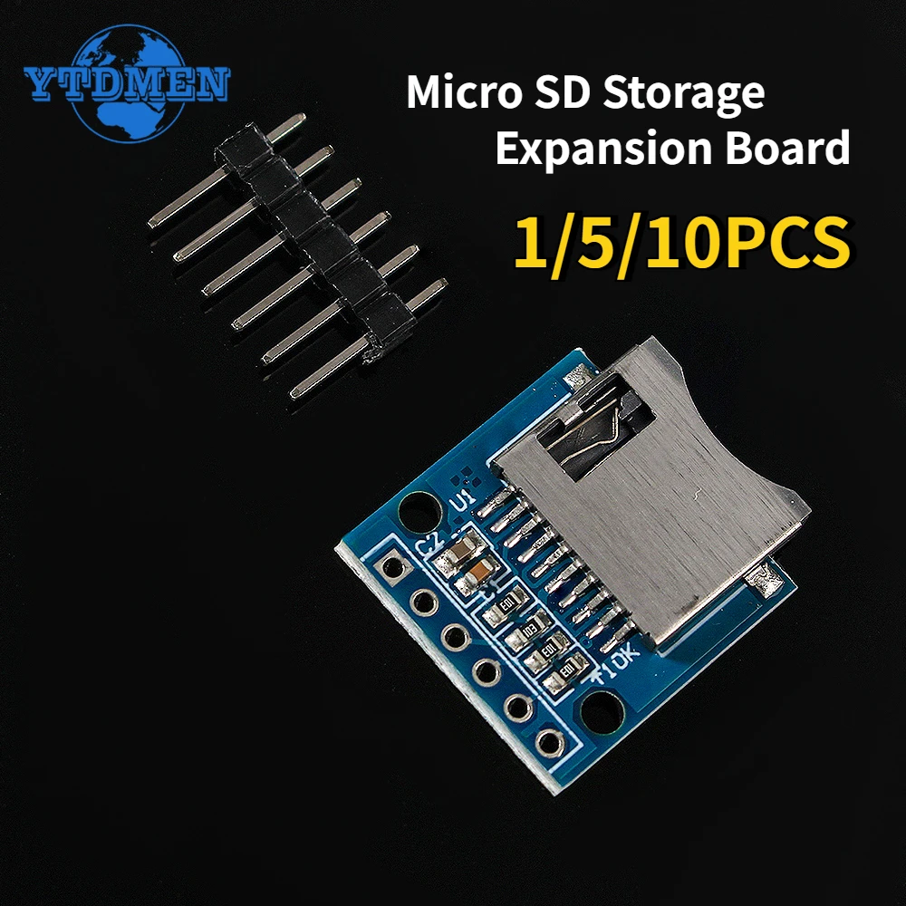 1/5/10 Stück Micro SD Speichererweiterungsplatine Mini Micro SD TF Karte Memory Shield Modul mit Pins für Arduino Image