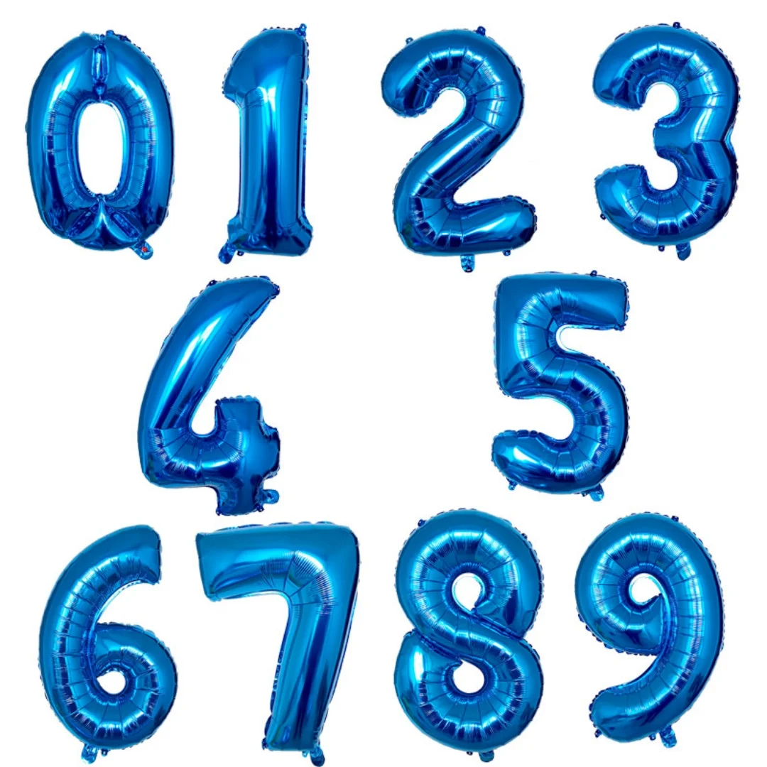 32 Zoll blaue Nummer Luftballons alles Gute zum Geburtstag Party Dekorationen Kinder folie Helium Luftballons Luft Baby party Hochzeits feier Lieferungen Image