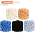 QJH 5 pezzi di filato di ciniglia grosso (95g/3.35oz), filato pettinato per uncinetto fai da te coperta per maglieria a mano, guanti sciarpa scialle maglione
