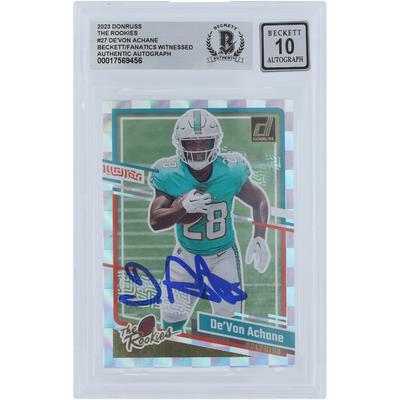 V106832 DOL De'Von Achane Miami Dolphins Autogrammkarte 2023 Panini Donruss The Rookies #27 Beckett Fanatics Bezeugte Authentizität 10 Rookie-Karten De’Von Achane AUT PAA TRADING CARDS 45666 AUTTRC CA01F06908 #17 Image