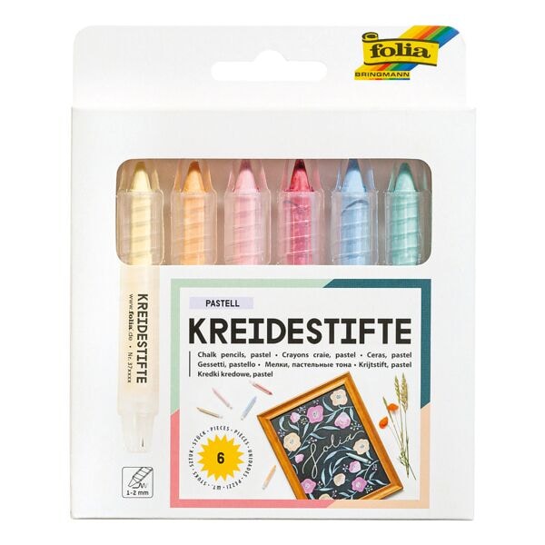 folia 6er-Pack Kreidestifte »Pastell« mehrfarbig Image