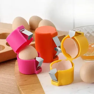 1-3PCS Egg Topper Shell Cutter Beater Raw Egg Cracker Separator Filter Egg Opener Yellow/Orange/Rose