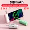 5000mAh Mini Power Bank 2 IN 1 Fast Mobile Phone Charger External Battery Power Bank Plug Play For