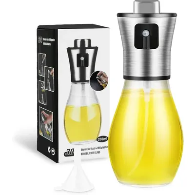 Oil Sprayer for Cooking, 200ML Olive Oil Sprayer Mister, stainless steel Oil Spray Bottle,Portable