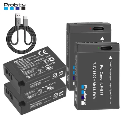 LP-E17 Replacement Battery with Type-C Fast Charging for Canon M6 II M5 M3 77D T6i 750D T6s 760D T7i