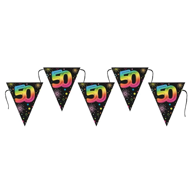 Wimpelkette 50. Geburtstag bunt 3 m Image