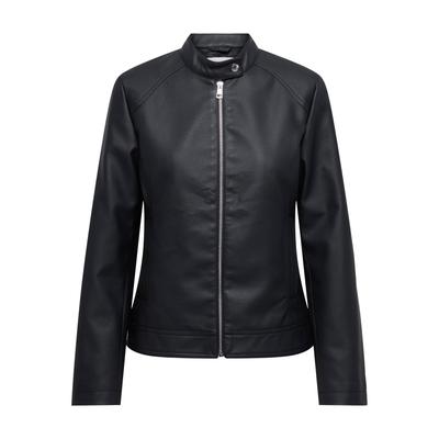 Lederimitatjacke ONLY "ONLSABINE FAUX LEATHER JACKET OTW", Damen, Gr. XL (42), schwarz, Web, Obermaterial: 100% Polyester, unifarben, modisch, Langarm, Jacken Image
