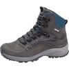 Trekkingschuh WALDLÄUFER "H-EMMA", Damen, Gr. 4,5 (37,5), grau (grau, blau), Nubukleder, Veloursleder, Textil, kontrastfarbene Details, sportlich, Schuhe, Outdoor, Schnürschuh, High-Top mit TEX-Membran, Weite H (sehr weit)