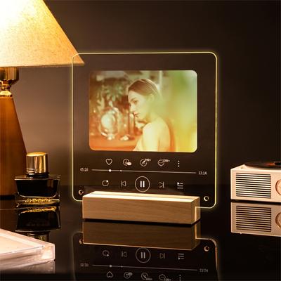 TEMU 1pc Square Acrylic Customized Photo Frame, Creative Transparent Photo Frame Display Stand, Acrylic Customized Picture Frame, Diy Birthday Gift, Valentine's Day Gift Image