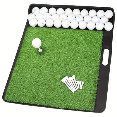TEMU Golf Mat, Golf Hitting Mat With Golf Ball Tray, Artificial Turf, Portable Golf Training Mat For Indoor And Outdoor Golf Accessories Golf Gift For Men