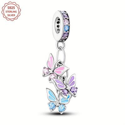 TEMU 1pc 925 Sterling Silver Pendant Beads, 1.6g, For Valentine's Day, Women's Fashion, Original Bracelets, Necklaces, Diy Exquisite Gifts For Girls, Engagement, Birthdays Image