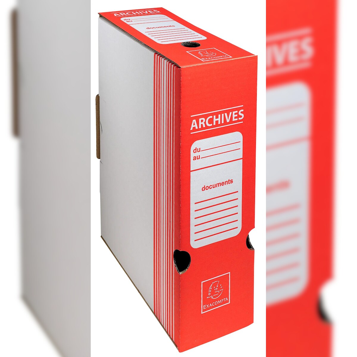 Exacompta 261009H 50x Ablagebox aus Wellpappe Rücken 100mm, DIN A4 - Rot Image