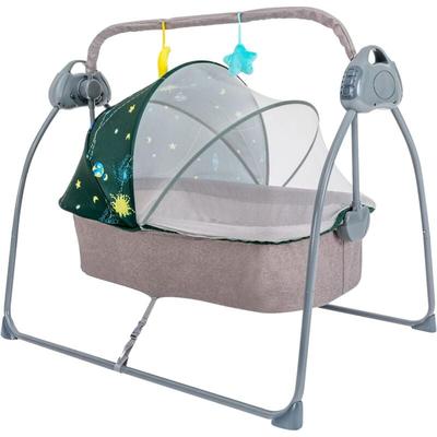 Gojoy - Babybett, Reisebett Baby mit Matratze, Babywippe Klappbar, Elektrische Babywiege mit Image