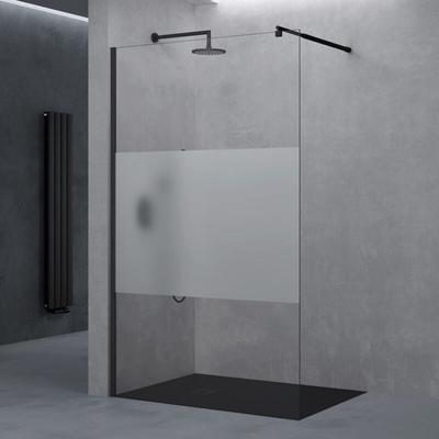 Duschwand Duschtrennwand 50x200 Walk-In Dusche mit Stabilisator aus Echtglas 10mm Image