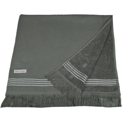 Hamamtuch ROSS "Hamam", grau (anthrazit), B:90cm L:180cm, Hamam Frottier, Hamam Frottier, Handtücher (Packung), idealer Begleiter für Strand, Sauna oder Wellnessbereich Image