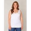 Tanktop BASE LEVEL CURVY, Damen, Gr. 50, weiß, Jersey, Obermaterial: 94% Baumwolle, 6% Elasthan, unifarben, casual, normal hüftbedeckend, Rundhals, ohne Ärmel, Tops, in großen Größen