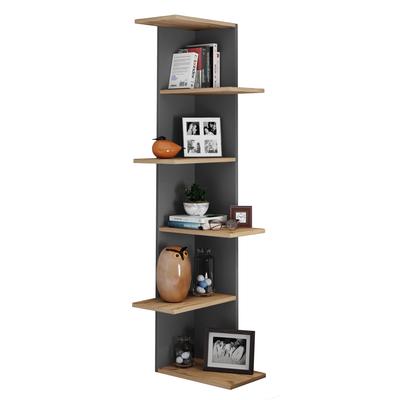 Wandregal VCM "VCM Holzregal hängend platzsparendes Regal Maße: H. 140 x B. 37 x T. 37 cm Elegantes Regal hängend Aufbewahrungsregal Bücherregal Wandregal - Balos XL" Gr. 37, anthrazit, honig, eiche, B:37cm H:140cm T:37cm, Holzwerkstoff, Holz,... Image