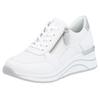 Keilsneaker REMONTE, Damen, Gr. 40, silber (weiß, silberfarben), Leder, sportlich, Schuhe Sneaker, Freizeitschuh, Halbschuh, Schnürschuh mit Schaftrandpolsterung