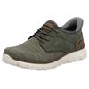Slip-On Sneaker RIEKER, Herren, Gr. 43, grün (khaki, braun), Textil, Nubuklederimitat, meliert, sportlich, Schuhe, Freizeitschuh, Halbschuh, Schlupfschuh, gepolsterter Fersenabschluss