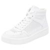 Plateausneaker REMONTE, Damen, Gr. 41, weiß, Leder, Lederimitat, unifarben, sportlich, Schuhe, Freizeitschuh, Schnürschuh, High Top-Sneaker mit Kontrastbesatz