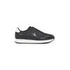 Plateausneaker CALVIN KLEIN JEANS "RUNNER LACEUP TC", Herren, Gr. 44, schwarz-weiß (schwarz, weiß), Leder, sportlich, Schuhe, Freizeitschuh, Halbschuh, Schnürschuh mit Kontrast-Logo