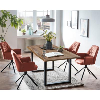 SalesFever »Layne-Sheffield« Esszimmergruppe Akazie cognac Esstisch 180x90 cm Image