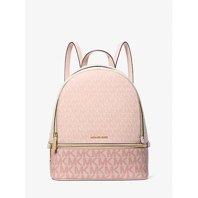 Michael Kors Rhea Medium Color-Block Signature Logo Backpack Pink One Size