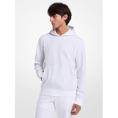 Michael Kors Signature Logo Cotton Blend Hoodie White XL