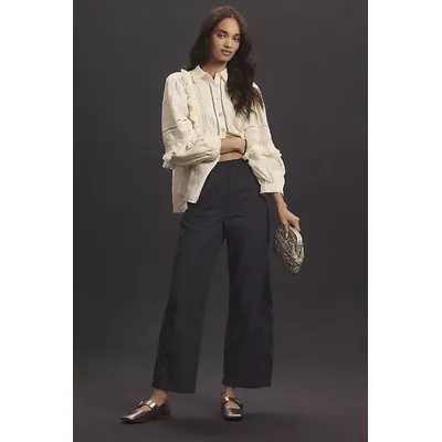 The Izzie Relaxed Pull-On Barrel Trousers by Pilcro: Poplin Edition