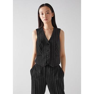 Nicholson Charcoal Grey Pinstripe Waistcoat, Grey