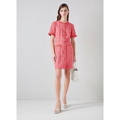 Allie Pink Recycled Cotton Italian Tweed Dress, Blush