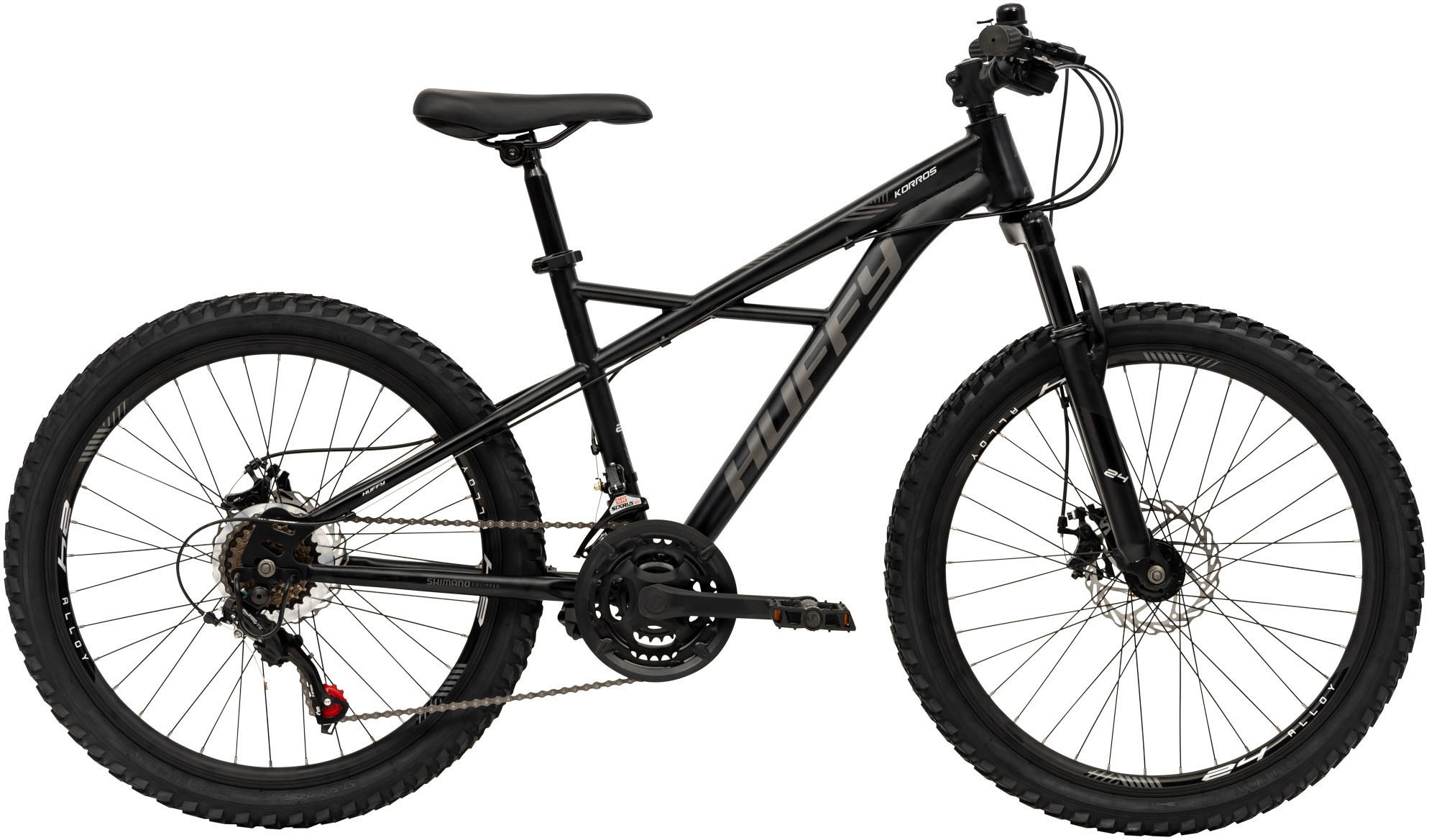 Jugendfahrrad HUFFY Gr. 40, schwarz, Fahrräder, Kinder, 40cm, 24 Zoll (60,96cm) hinten: 24 Zoll (60,96cm) Image