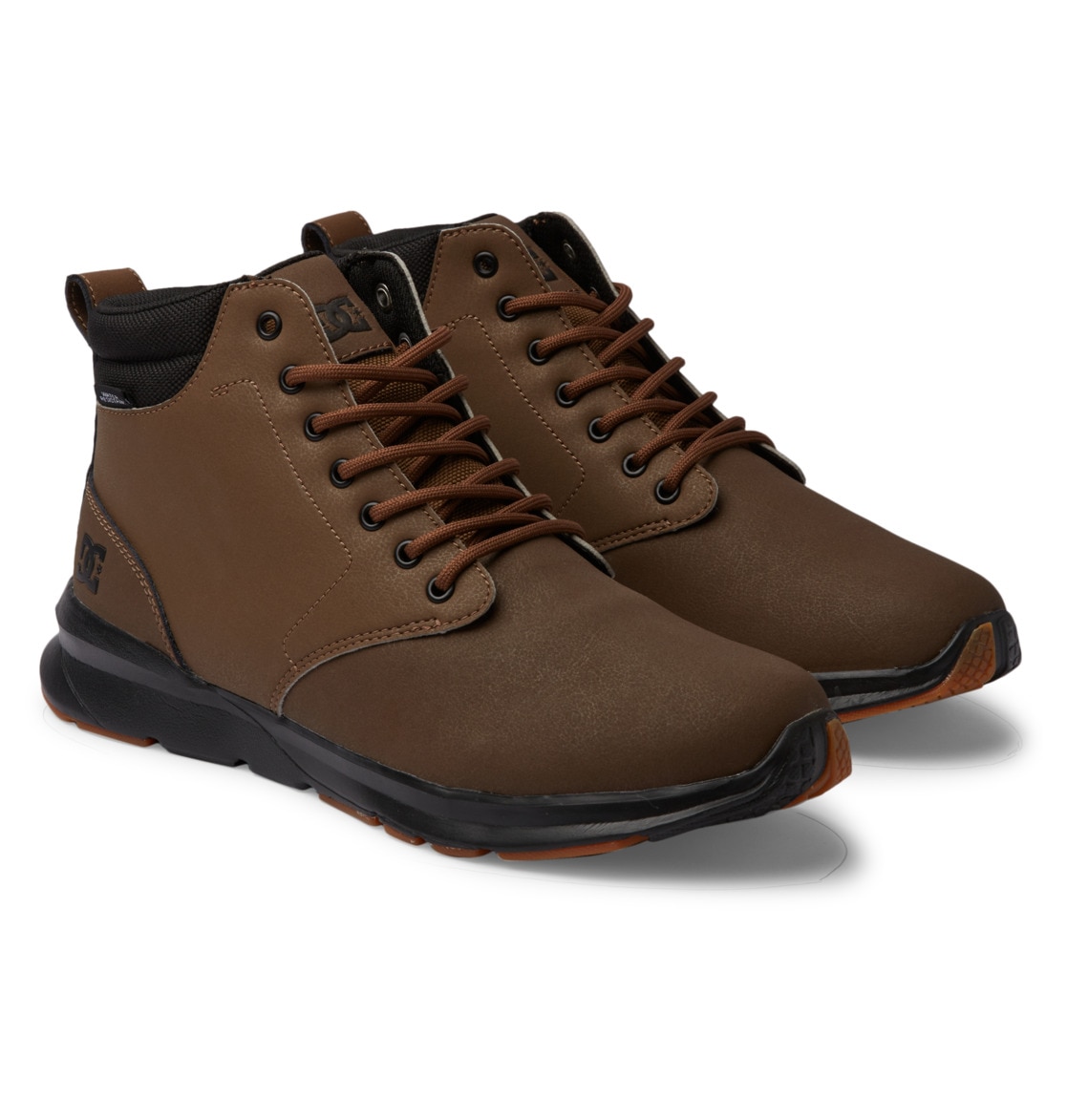 Stiefel DC SHOES "Mason 2", Herren, Gr. 9(42), braun (braun, schwarz), Obermaterial: Leder [Kuh] / Futter: Textil / Außensohle: Gummi, Schuhe Stiefel