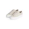 Plateausneaker CALVIN KLEIN JEANS "VULC FLATFORM LOW CV MG", Damen, Gr. 39, beige (natur, weiß), Textil, sportlich, Schuhe, Schnürschuh, Freizeitschuh, Halbschuh mit seitlichem Logo