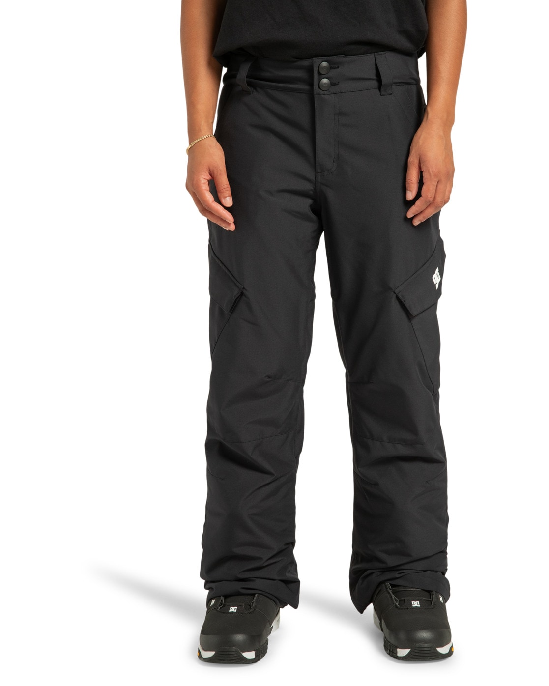 Snowboardhose DC SHOES "Nonchalant", Damen, Gr. L, schwarz, 100% Polyester, Hosen