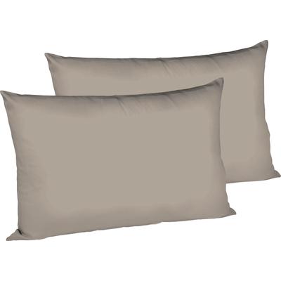 Kissenbezüge FLEURESSE "Colours", grau (taupe), B:40cm L:60cm, Interlock-Jersey, Obermaterial: 100% Baumwolle, Kissenbezüge, edler, bügelfreier Interlock-Jersey aus 100% Baumwolle Image