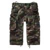 Stoffhose BRANDIT "Brandit Herren Industry Vintage Cargo 3/4 Shorts", Herren, Gr. XL, US-Größen, grün (woodland), 100% Baumwolle, unifarben, normal, Hosen