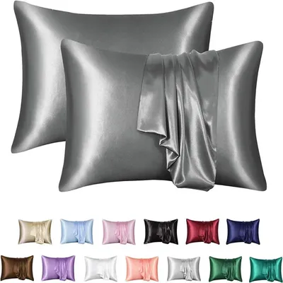 1PCS Luxury Satin Pillow Pillowcase Solid Color Silk Pillow Cover High End Quality Pillowcase Pillow Case Sleeping Pillowcase