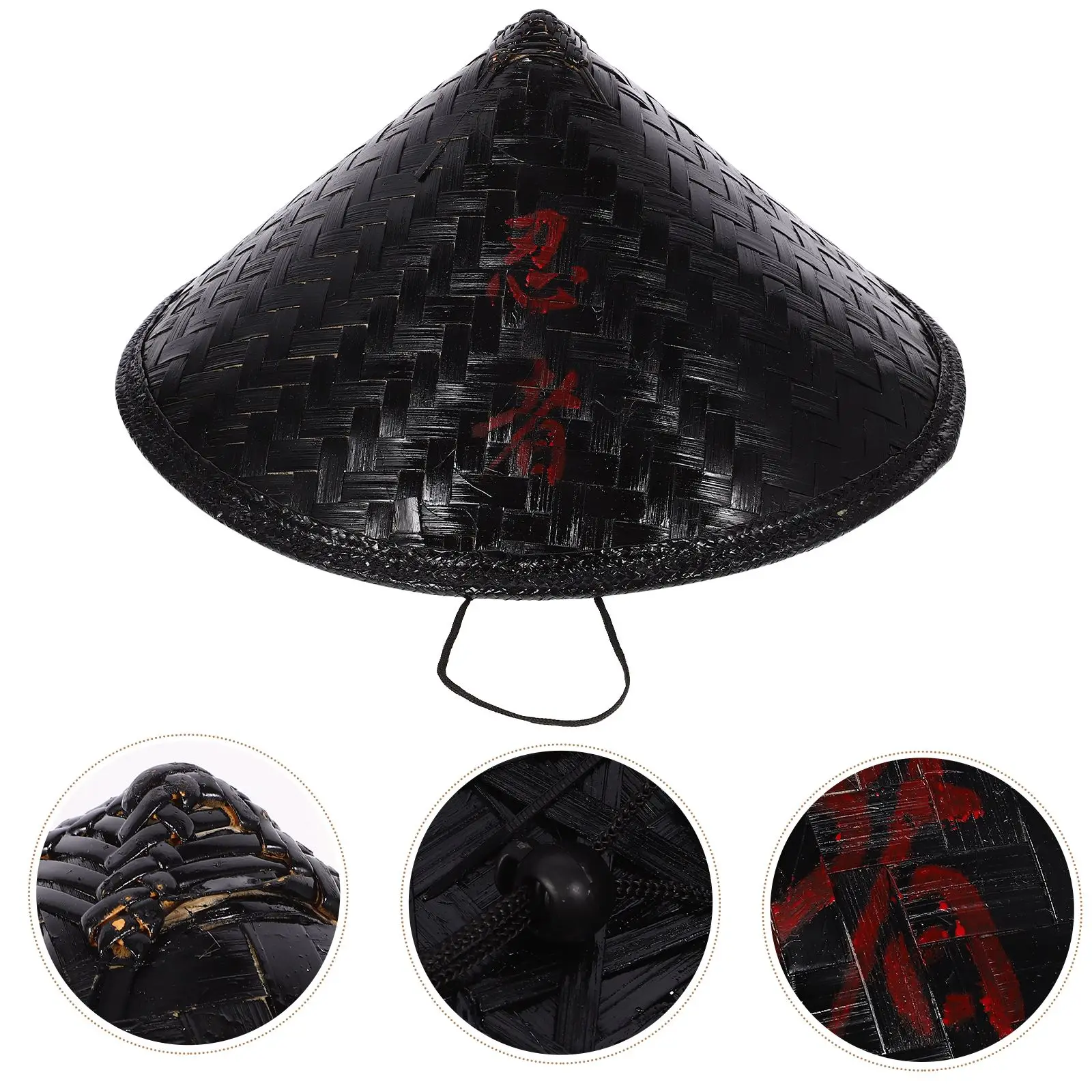 NEUE Ninja Hut Für Kinder Japanische Samurai Hut Für Kinder Cosplay Requisiten Bambus Hut Für Kinder Samurai Cosplay Ritter Kappe Reis Hut Für Image