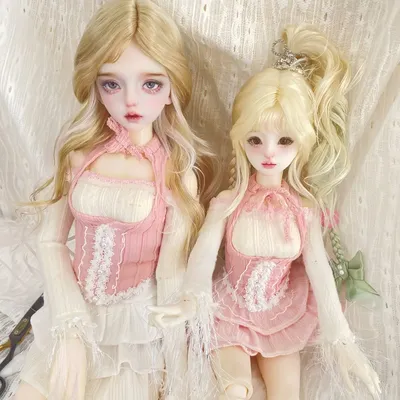 1/3 1/4 Doll's Clothes for 60/45cm Bjd Doll White Top,Vest,White or Pink Skirt Toys Gift Doll Accessories, No Doll