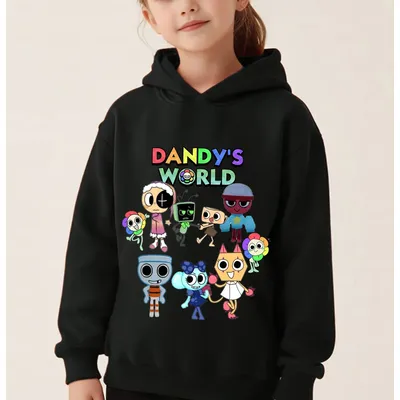 Dandys World Hoodie Kids Funny Cartoon Clothes Girls Hooded Sweatshirt Baby Boy Sunflower Cute